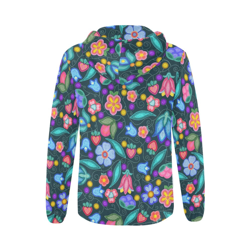Sweet Offering Dark Teal Full Zip Hoodie for Women