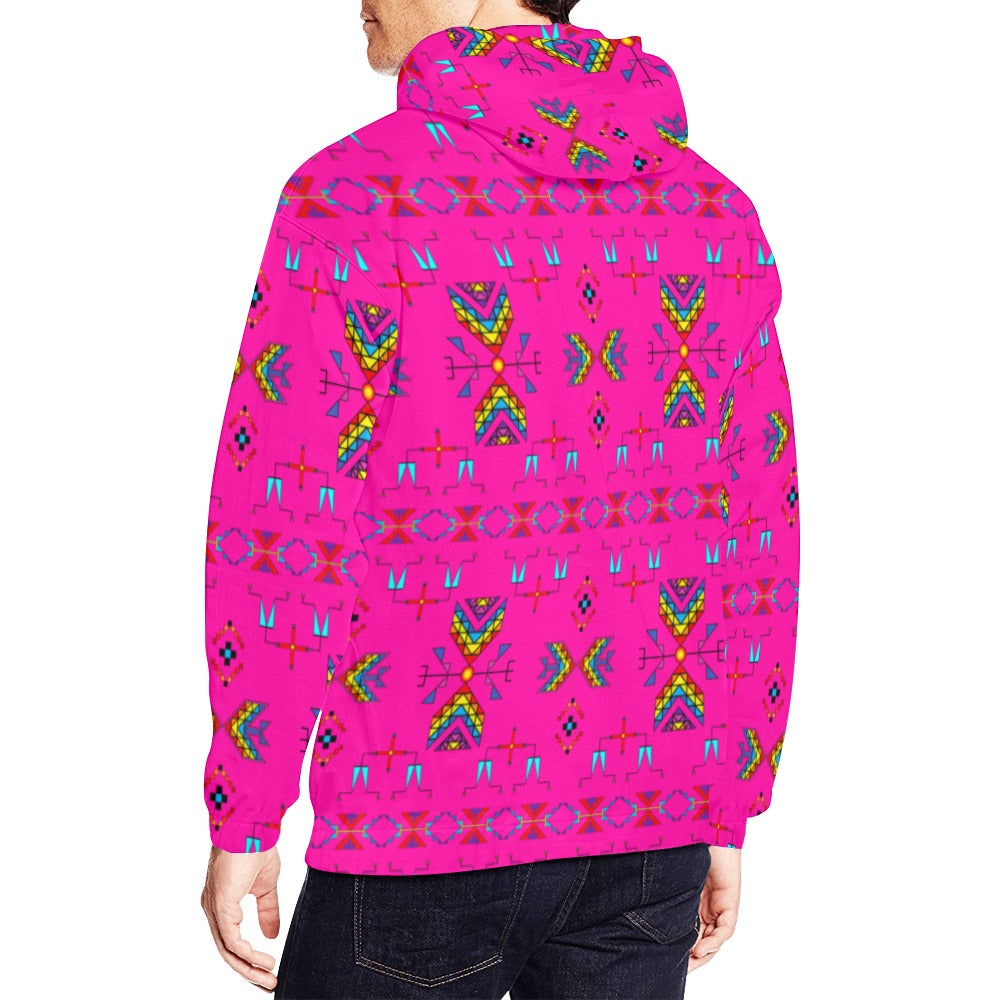 Rainy Chief Rainbow Hot Pink Hoodie for Men (USA Size)
