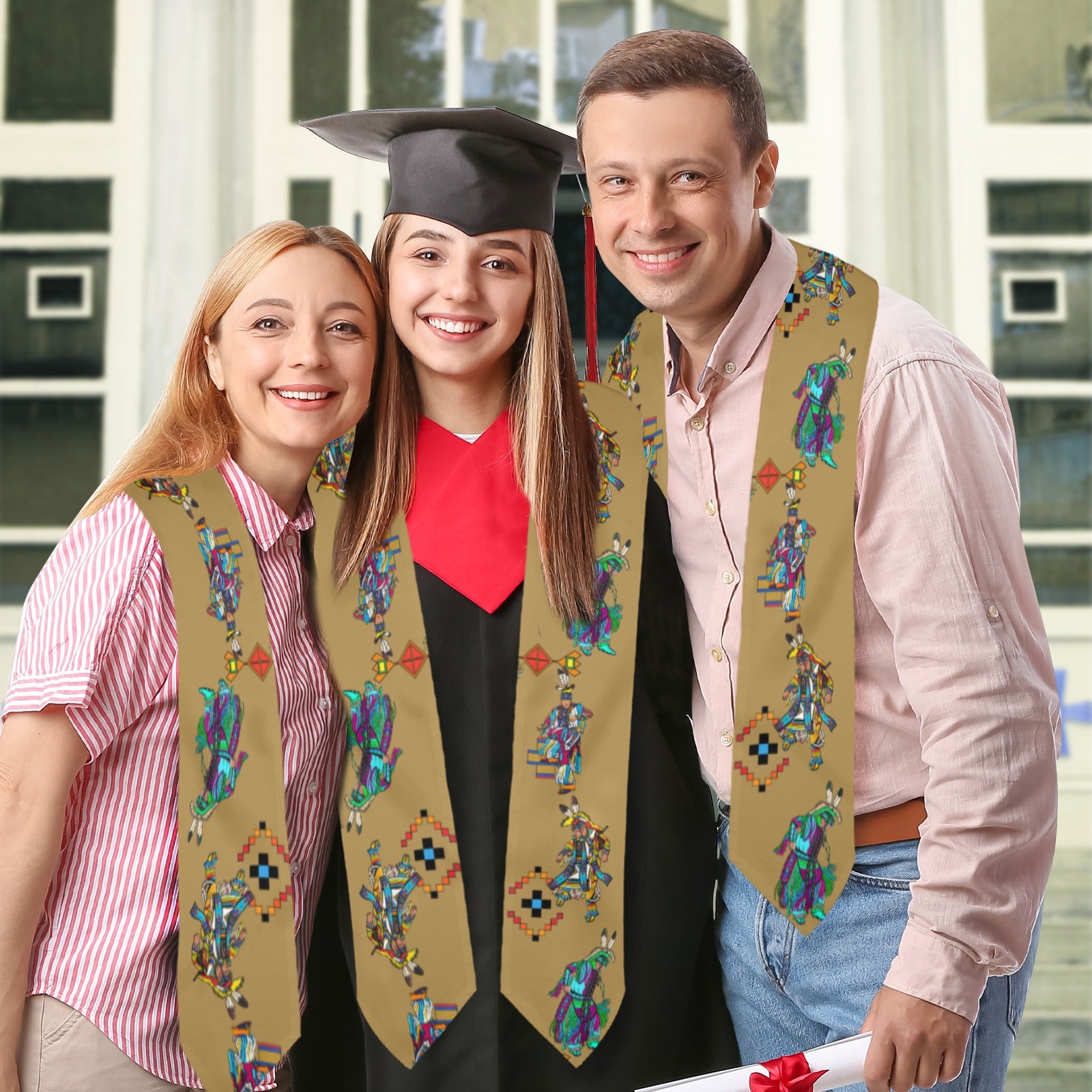 Men's Grass Dancers Earth Graduation Stole