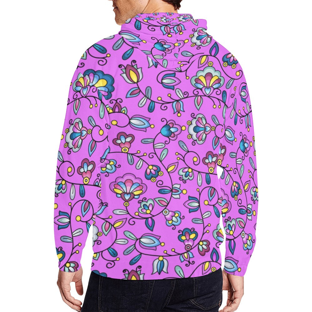 Autumn Bundle Blessing Purple Men's Zipper Hoodie