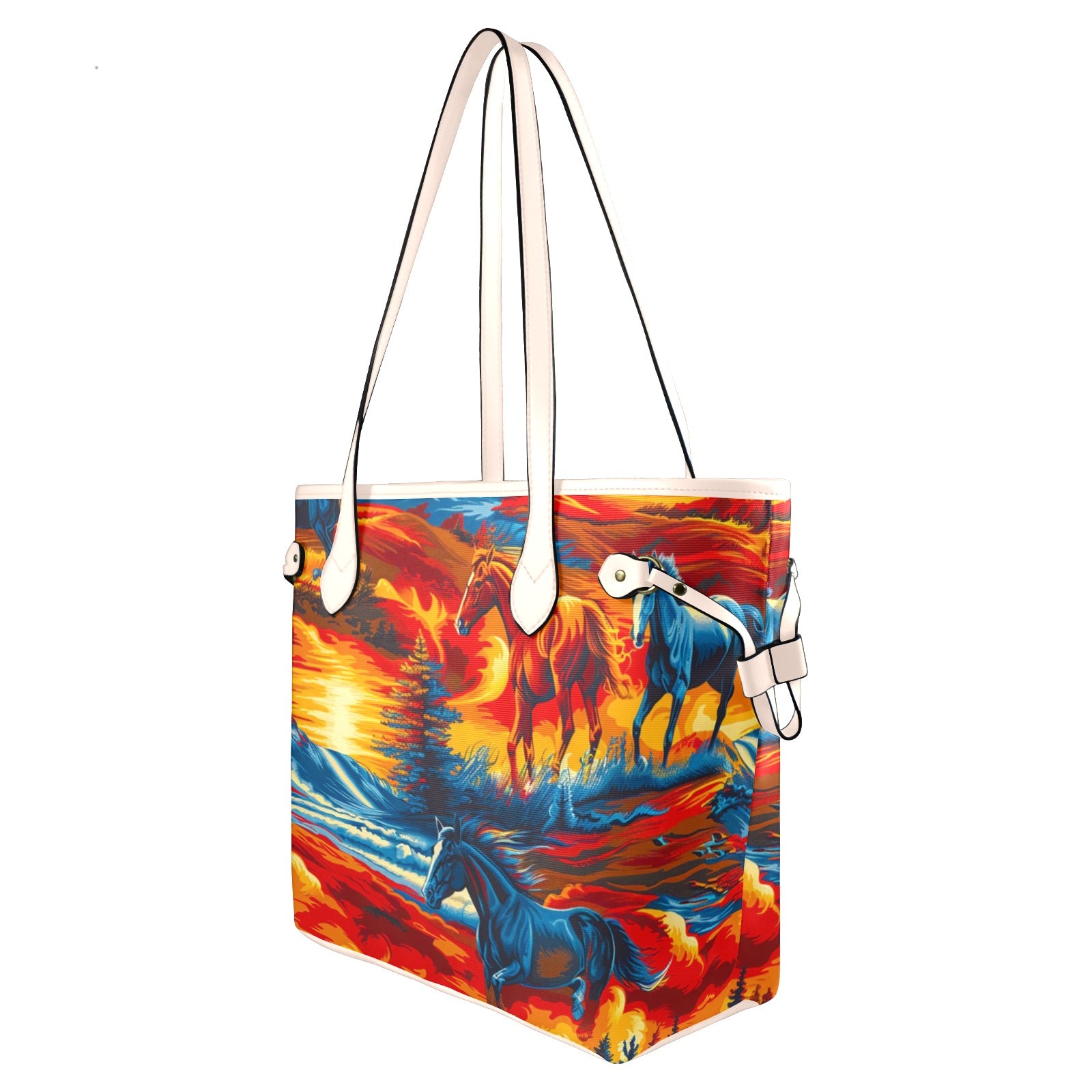 Wilds Horses 2 Clover Canvas Tote Bag