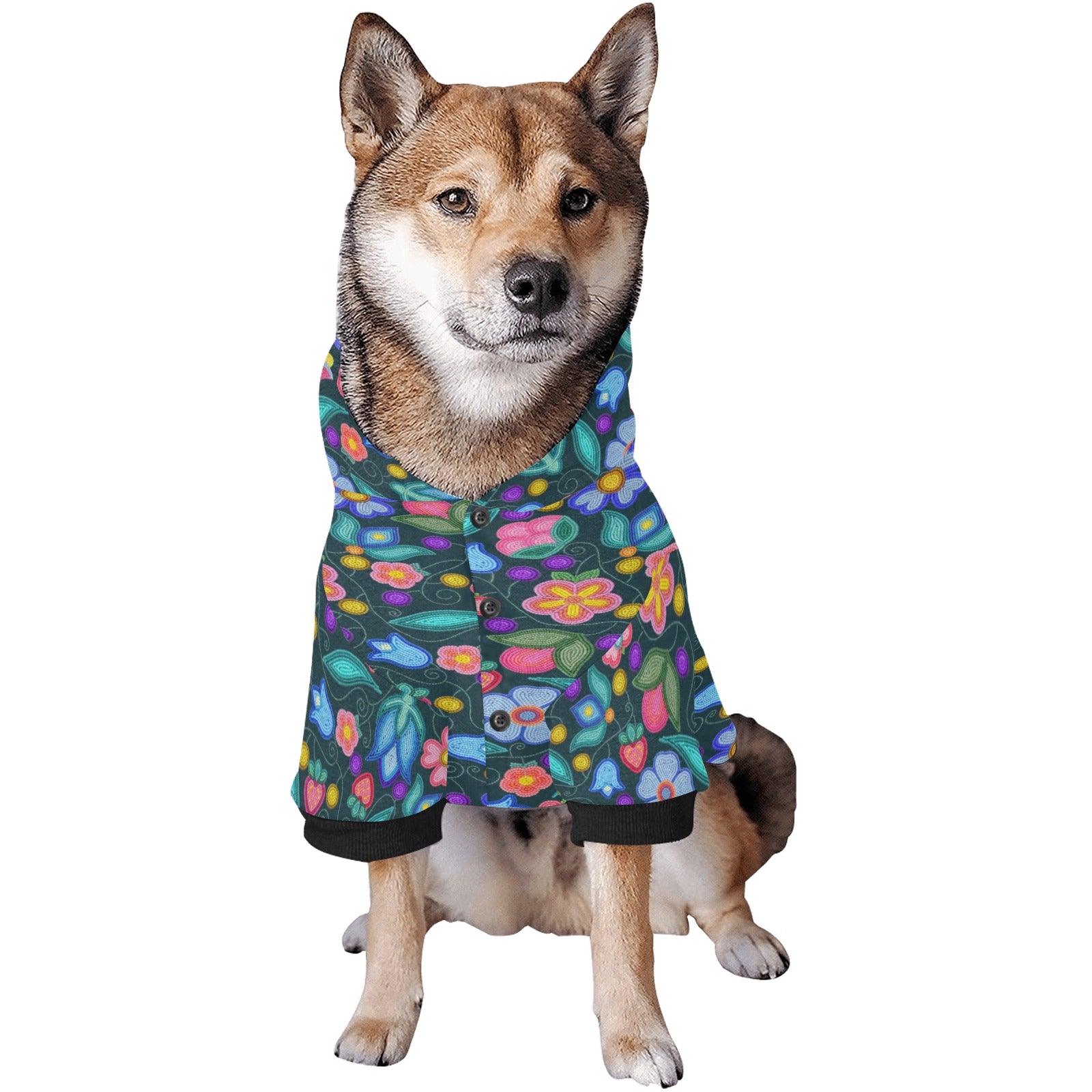 Sweet Offering Dark Teal Pet Dog Hoodie