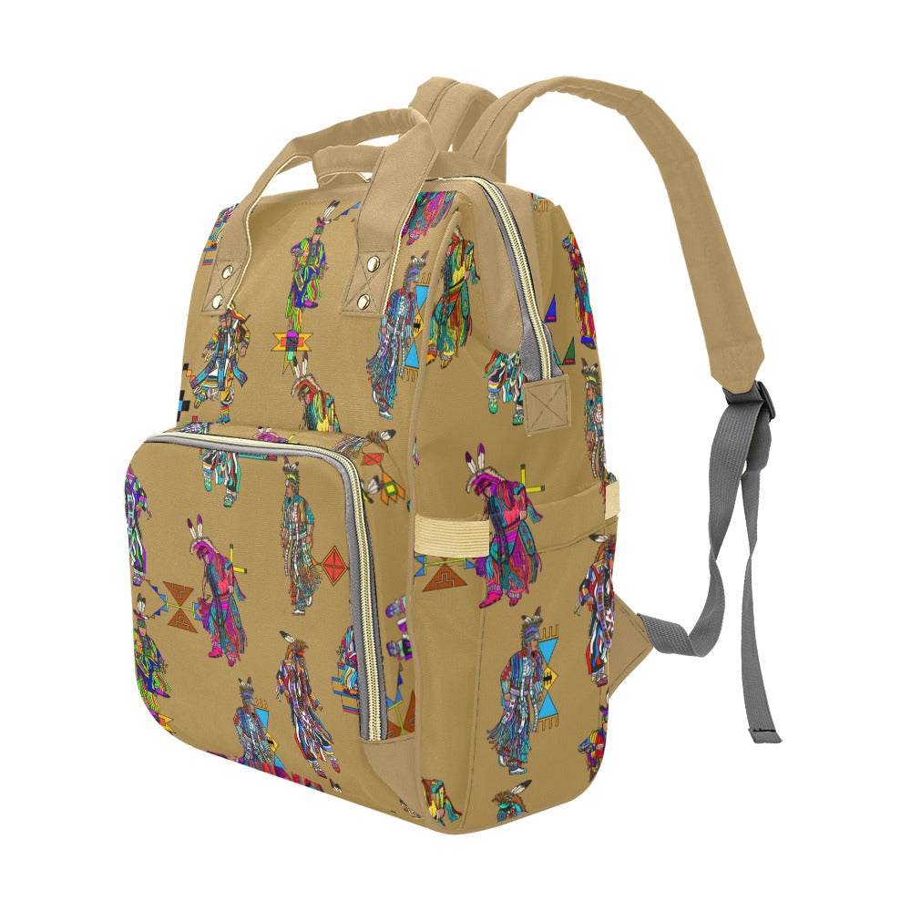Men's Grass Dancers Earth Multi-Function Diaper Backpack/Diaper Bag
