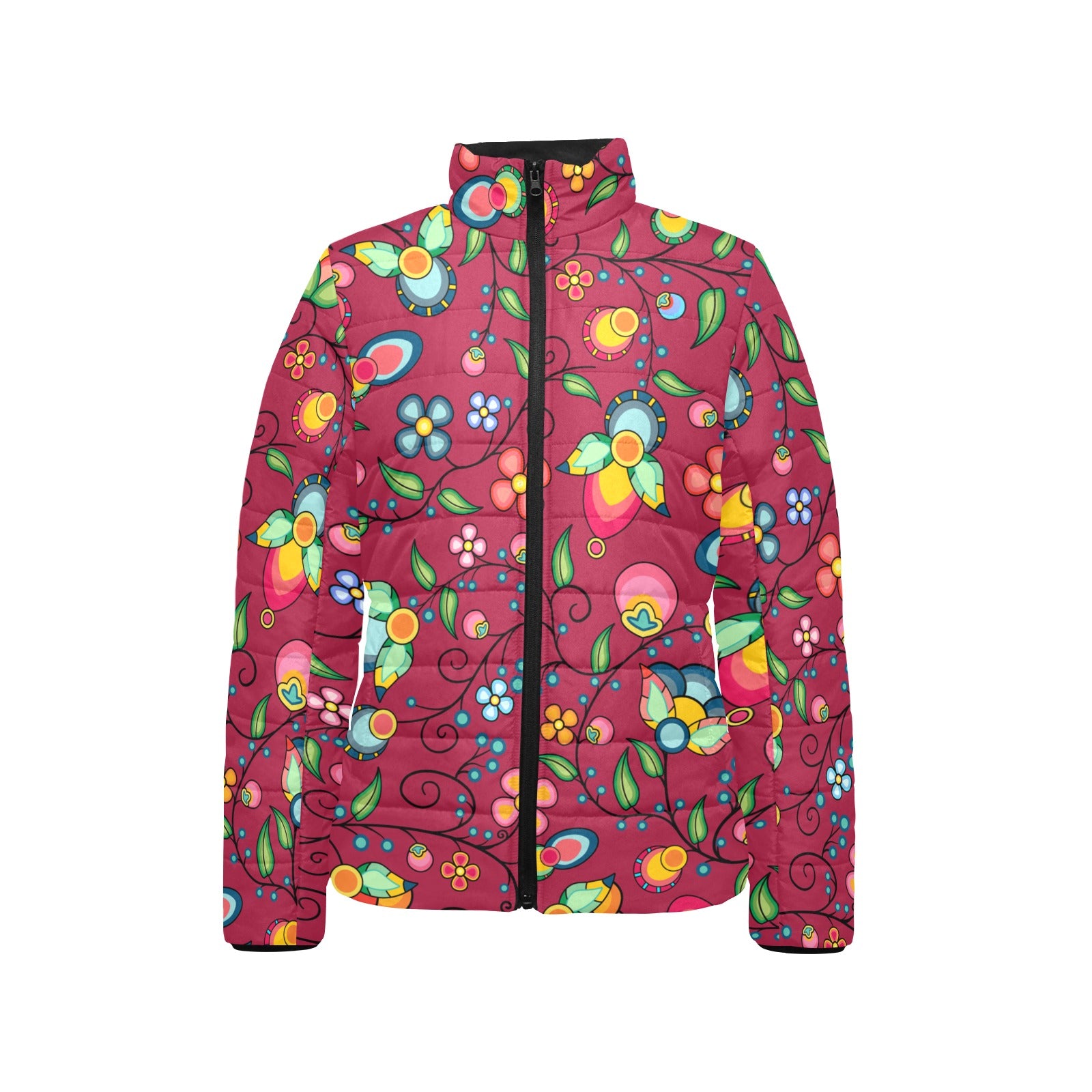 Floral Bounty Magenta Women's Padded Jacket