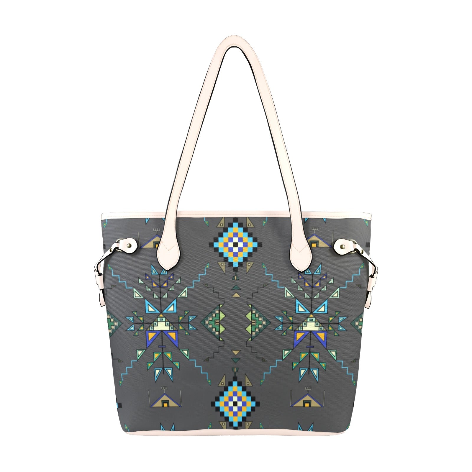 Bear Shield Dark Gray Clover Canvas Tote Bag