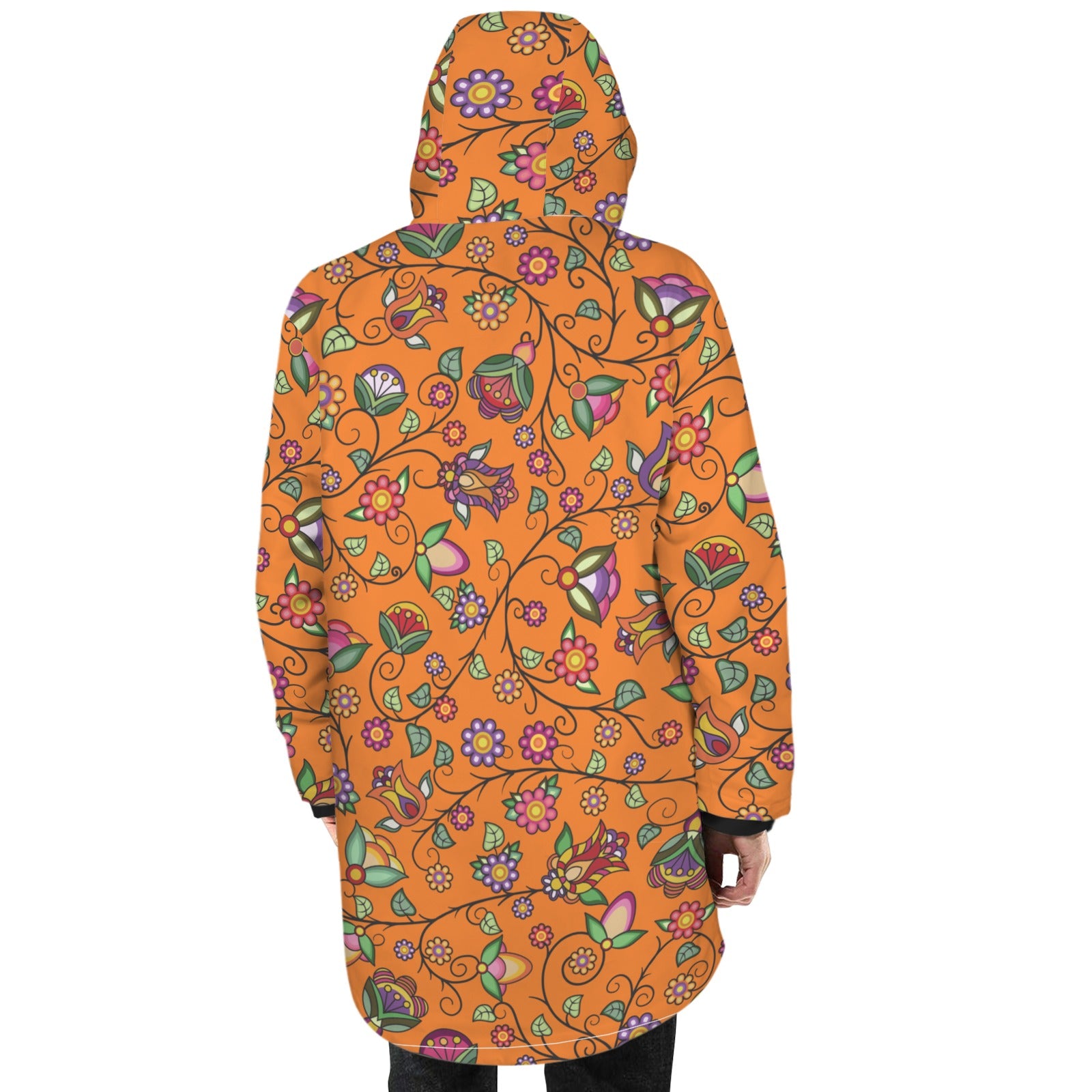 Heartbeat Petals ECM Orange Unisex Sherpa Lined Hooded Coat