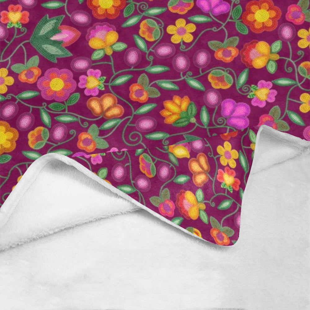 Boreal Bounty Dark Magenta Ultra-Soft Micro Fleece Blanket 50"x60"