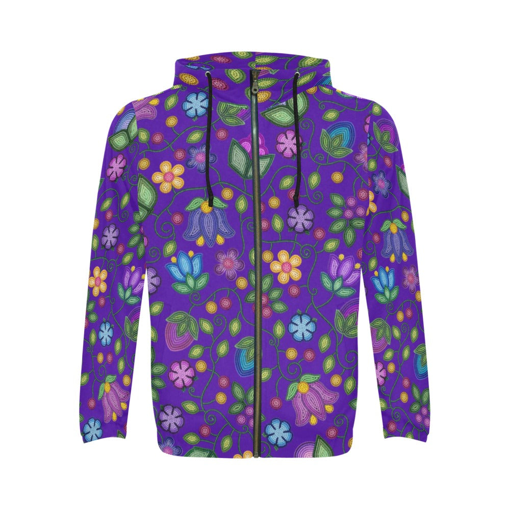 Bloom Uplift Indigo Men's Zipper Hoodie