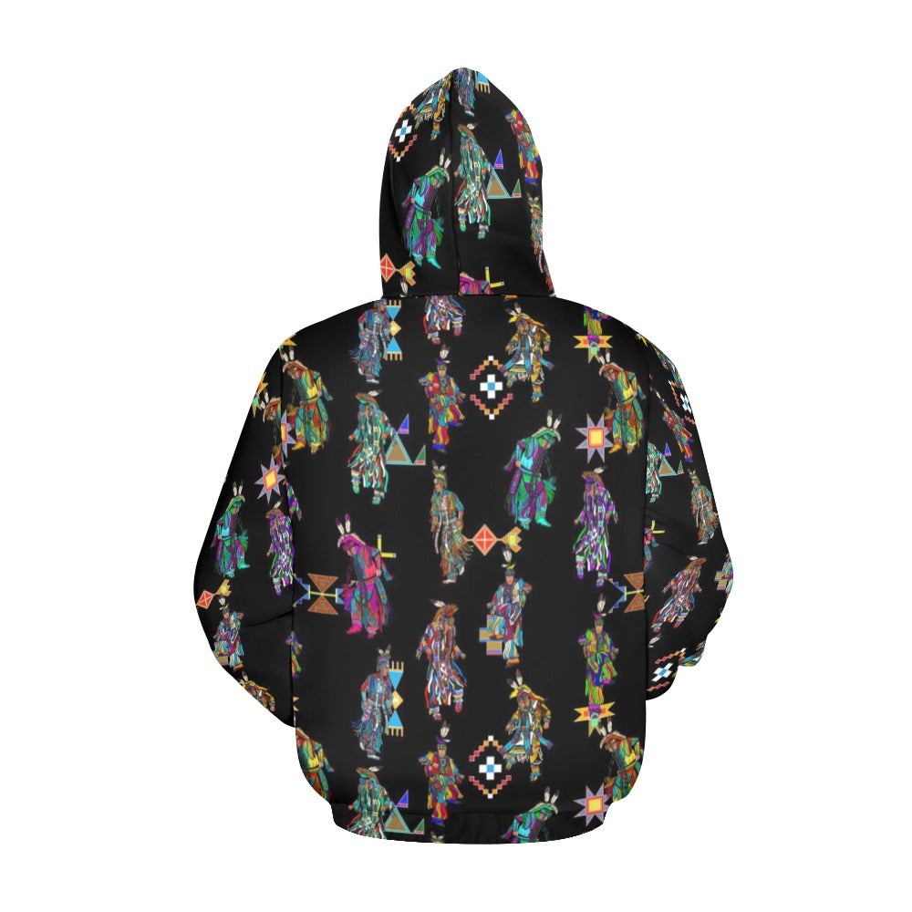 Men's Grass Dancers Black Hoodie for Men (USA Size)