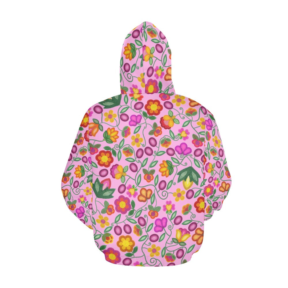 Boreal Bounty Pink All Over Print Hoodie for Women (USA Size)