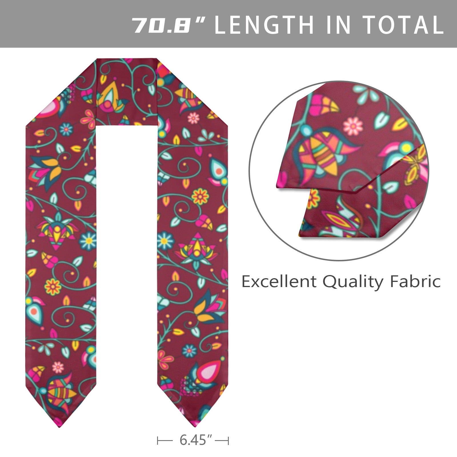 Thorny Path Cranberry Graduation Stole