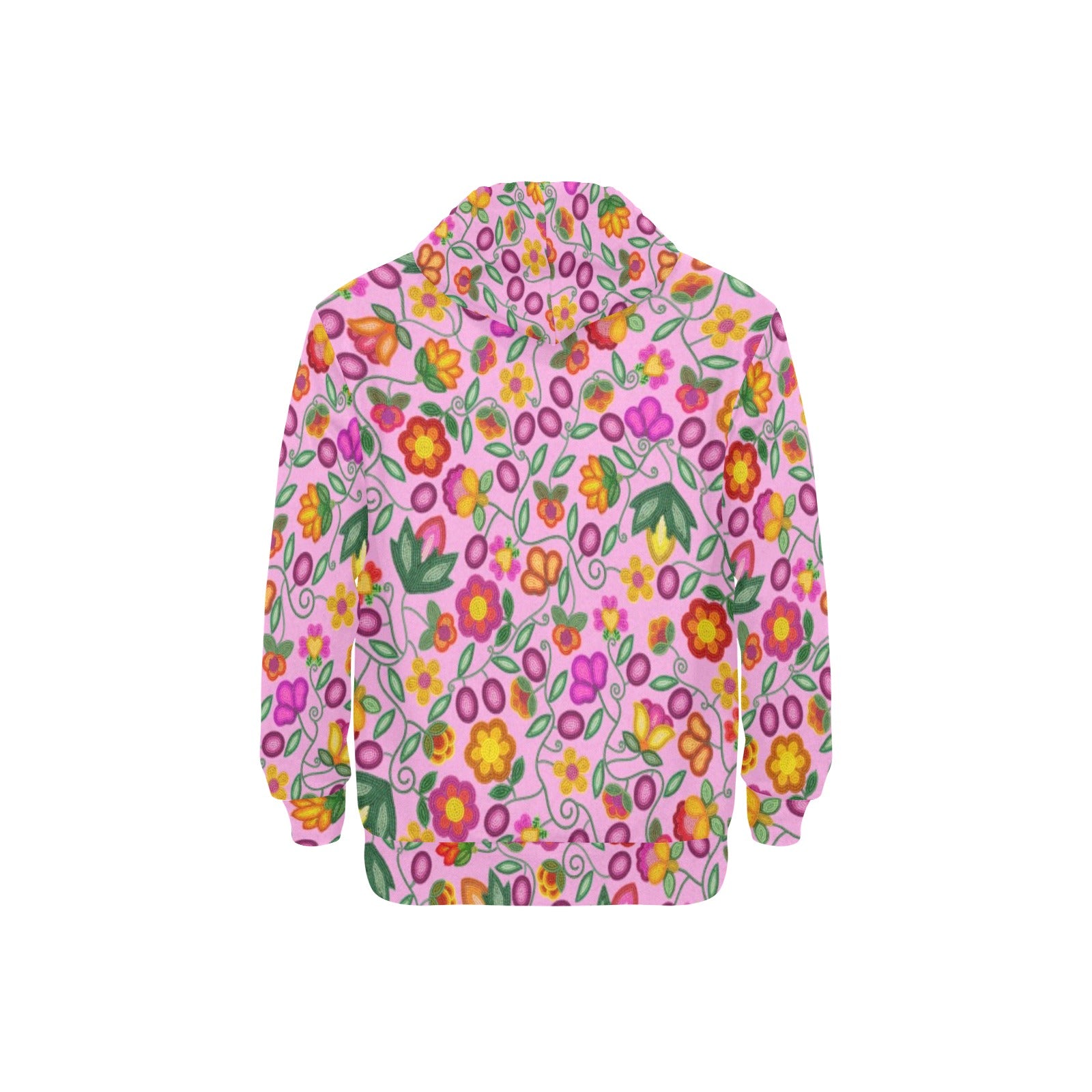 Boreal Bounty Pink Men's Long Sleeve Fleece Hoodie