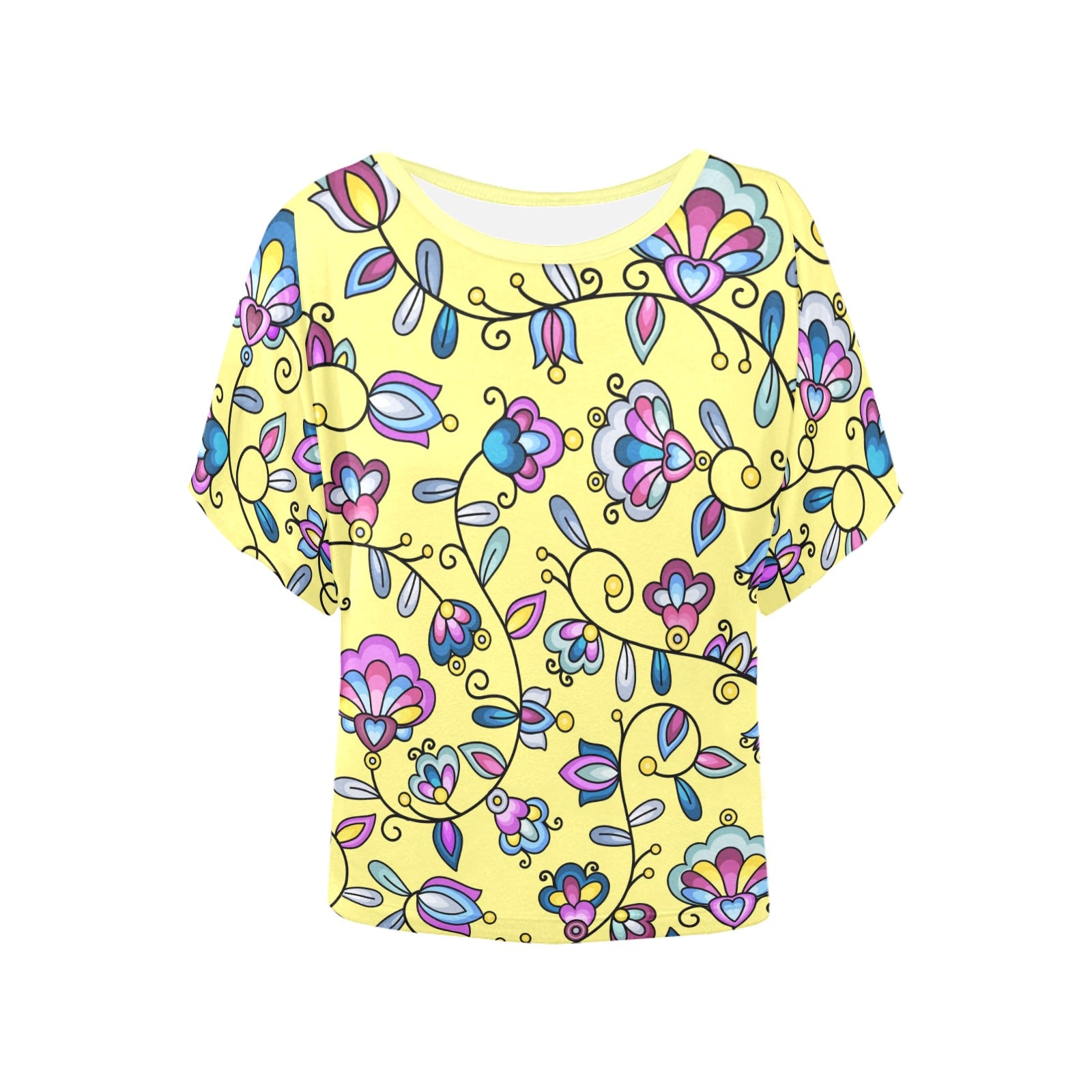 Autumn Bundle Blessing Yellow Women's Batwing-Sleeved Blouse T shirt