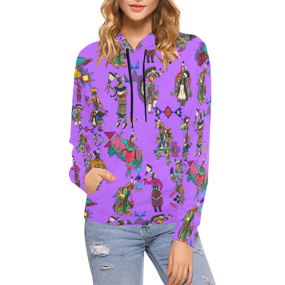Grand Entry Dancers Purple Hoodie for Women (USA Size)