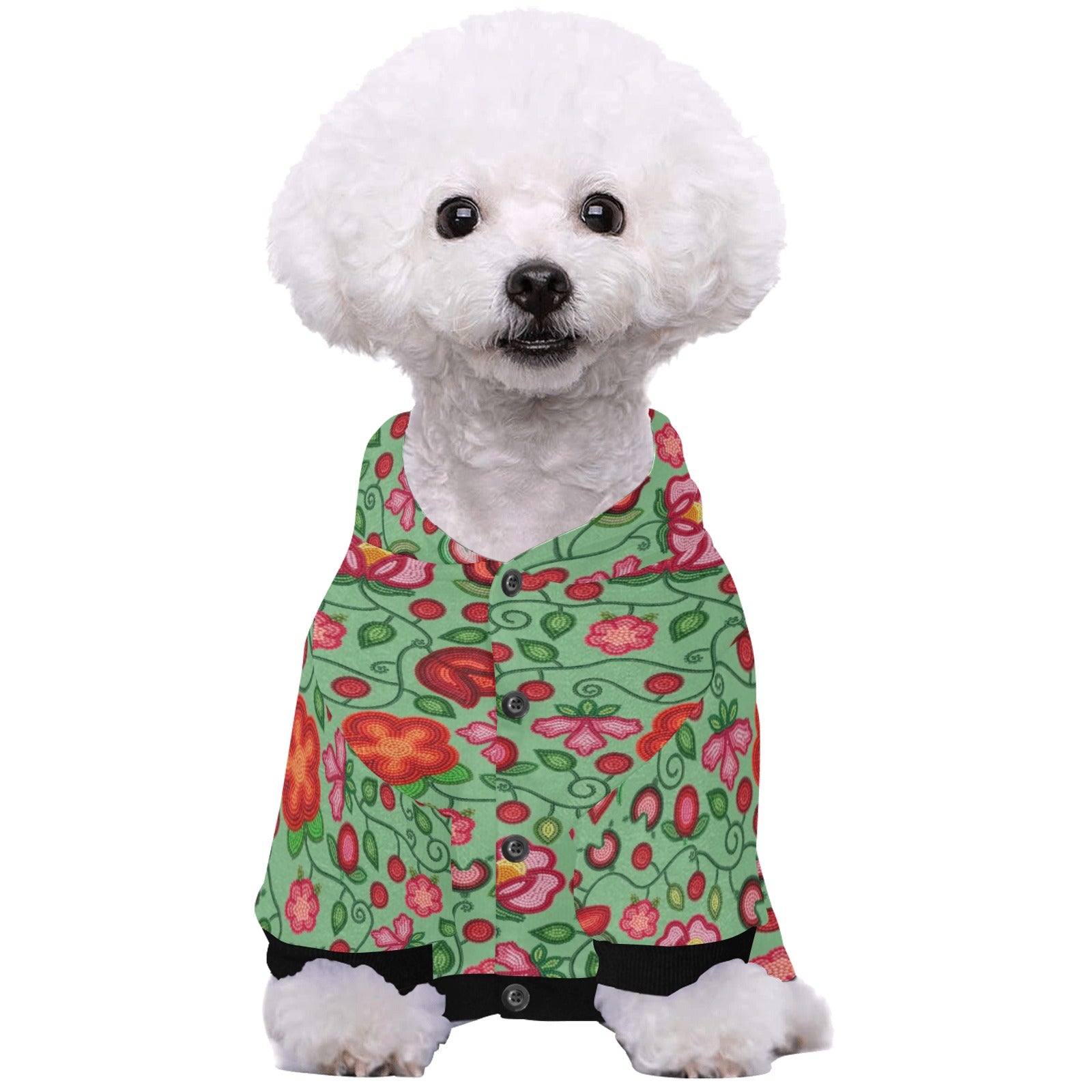Rose Reverie Green Pet Dog Hoodie