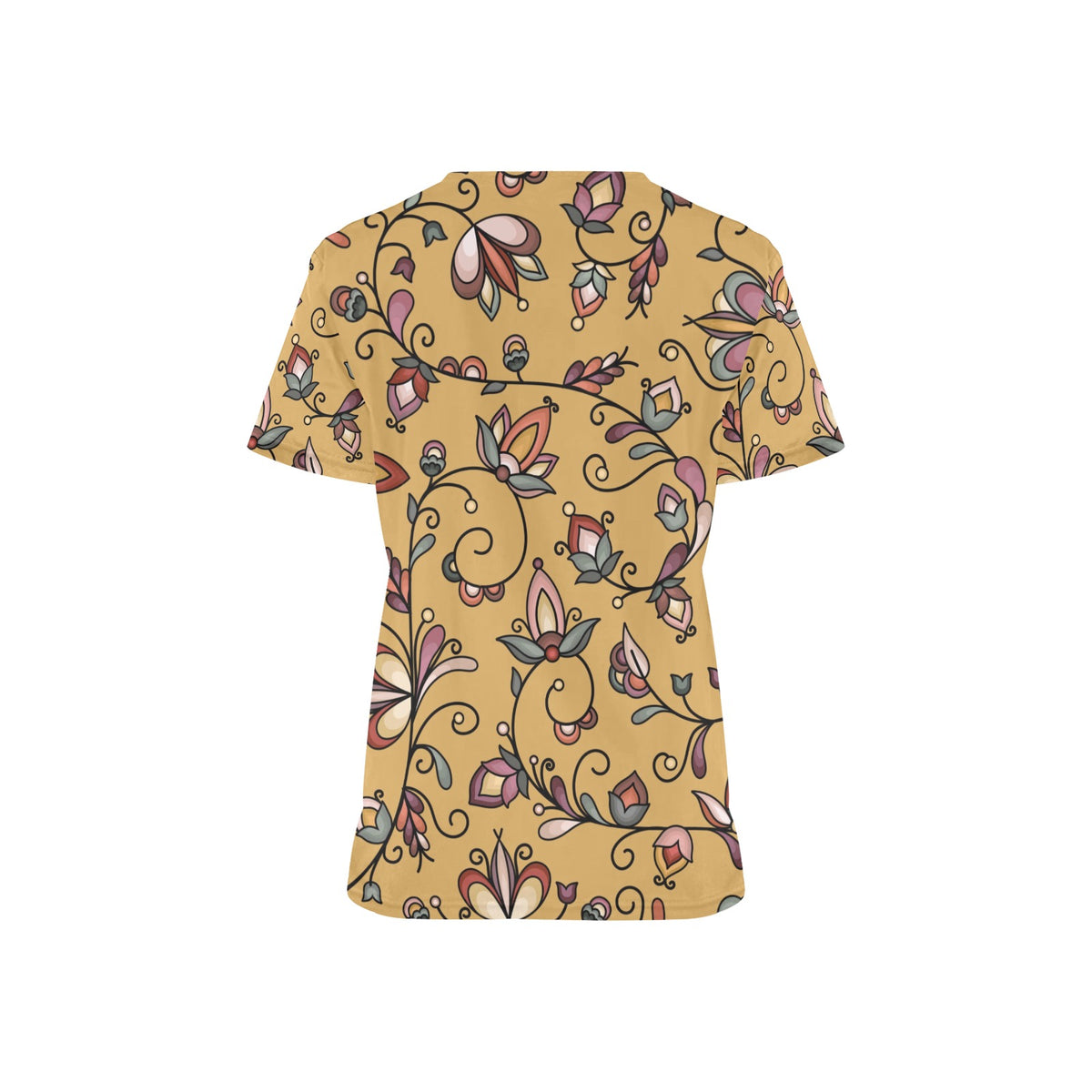 Burnt Sky Petals Gold Scrub Top