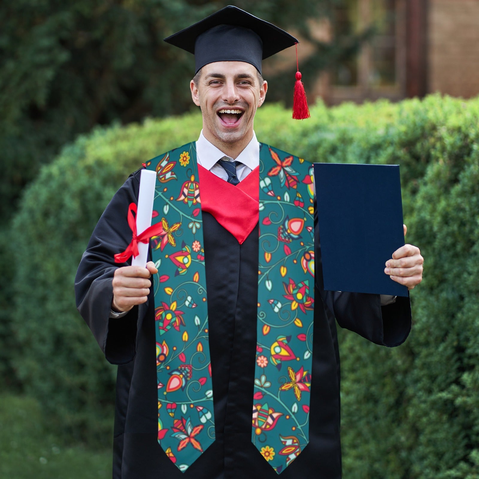 Thorny Path Teal Graduation Stole