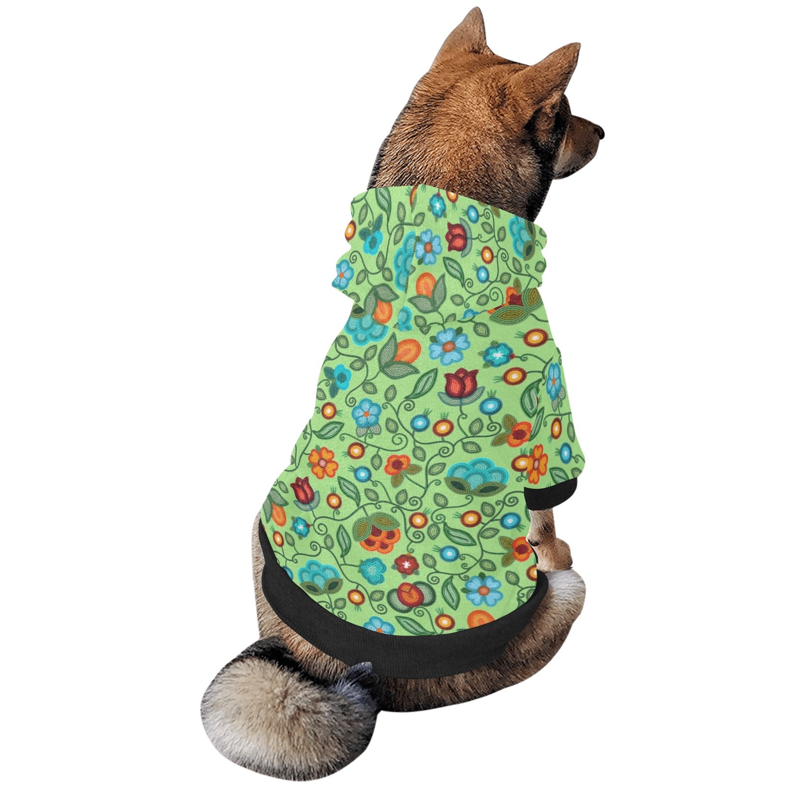Prairie Fire Petals Sage Pet Dog Hoodie
