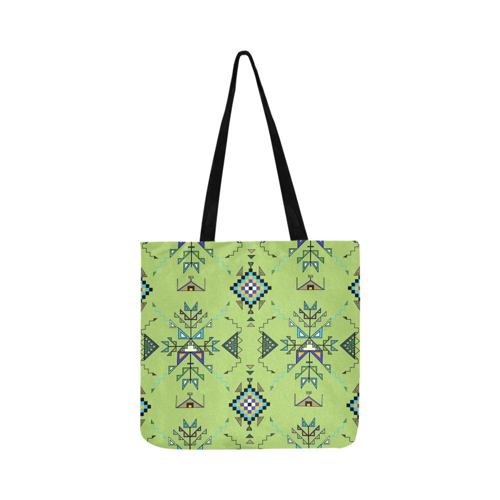 Bear Shield Green Reusable Shopping Bag  (Two sides)