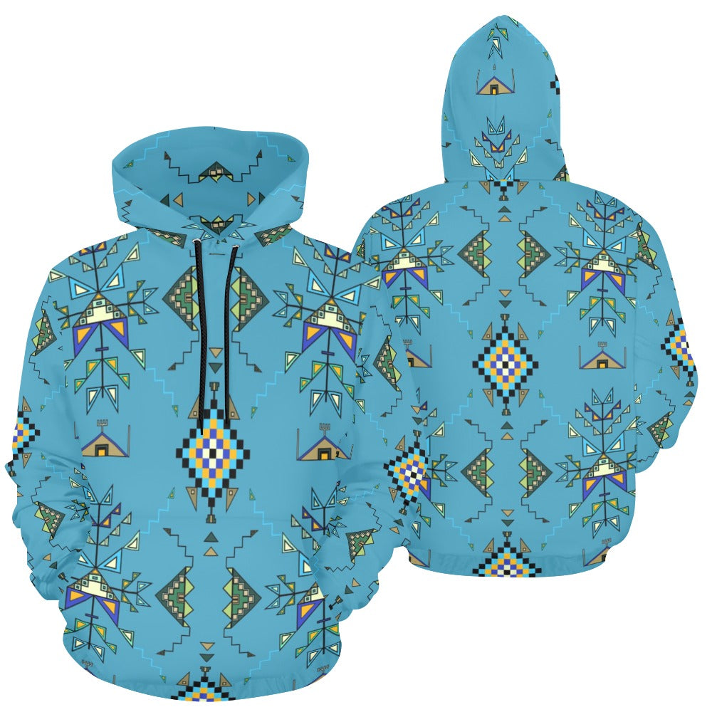 Bear Shield Blue Hoodie for Women (USA Size)
