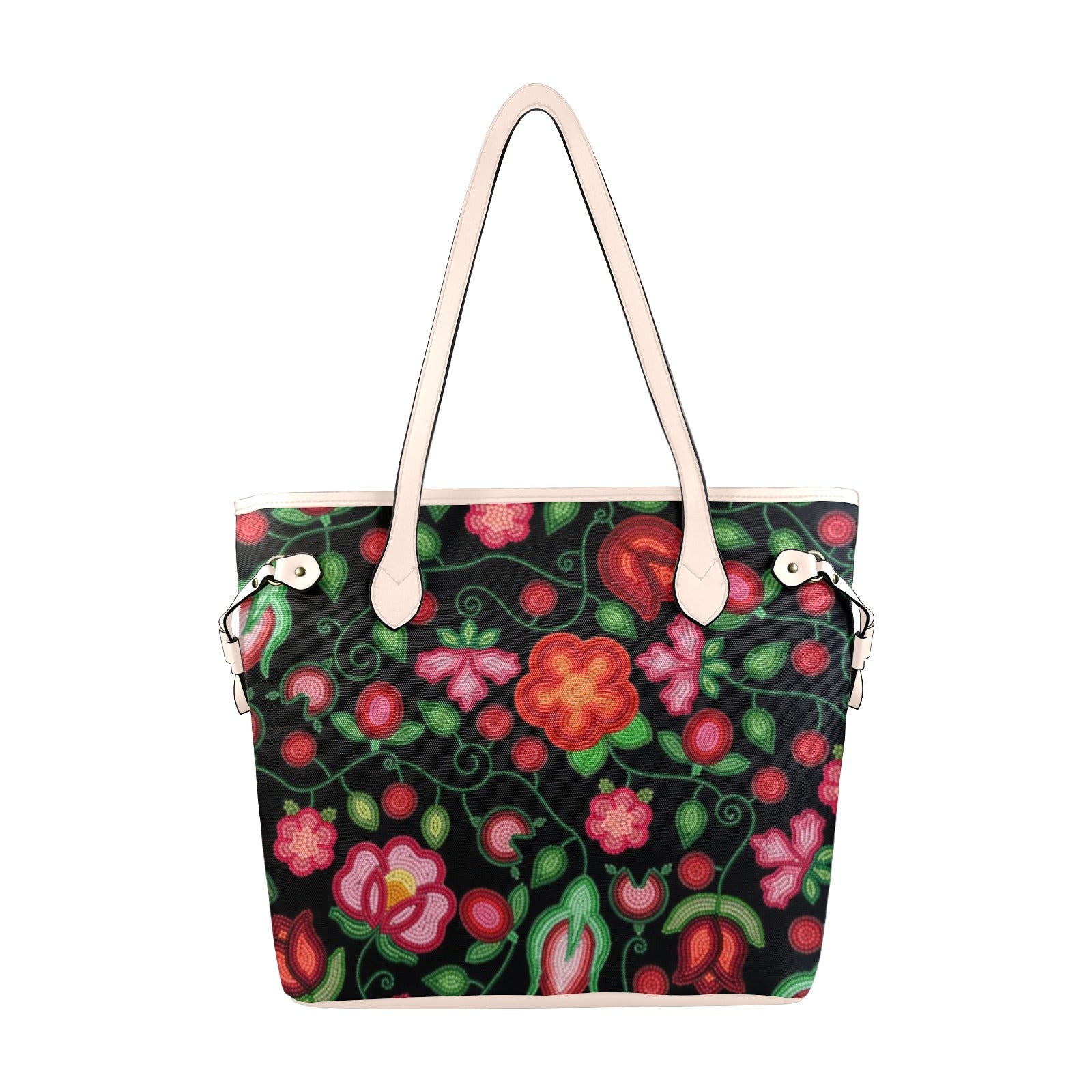 Rose Reverie Black Clover Canvas Tote Bag