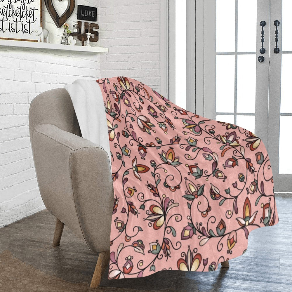 Burnt Sky Petals Peach Ultra-Soft Micro Fleece Blanket 50"x60"
