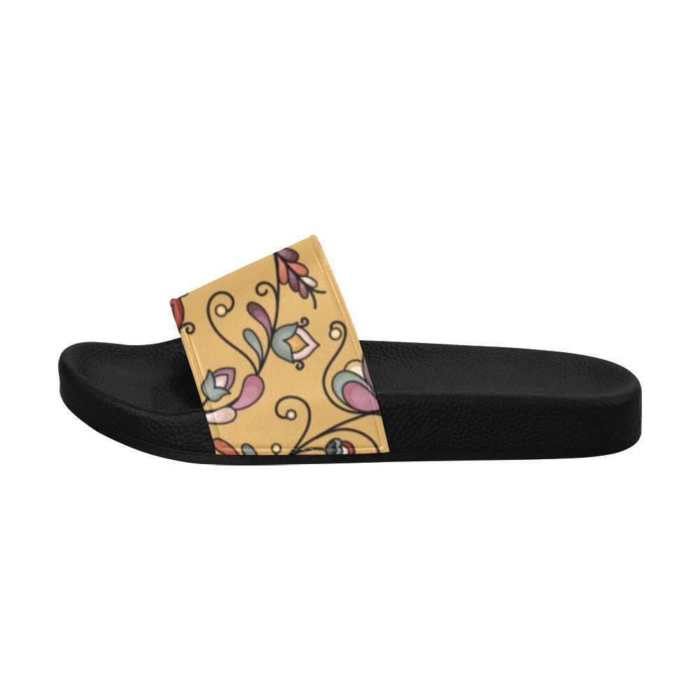 Burnt Sky Petals Gold Men's Slide Sandals