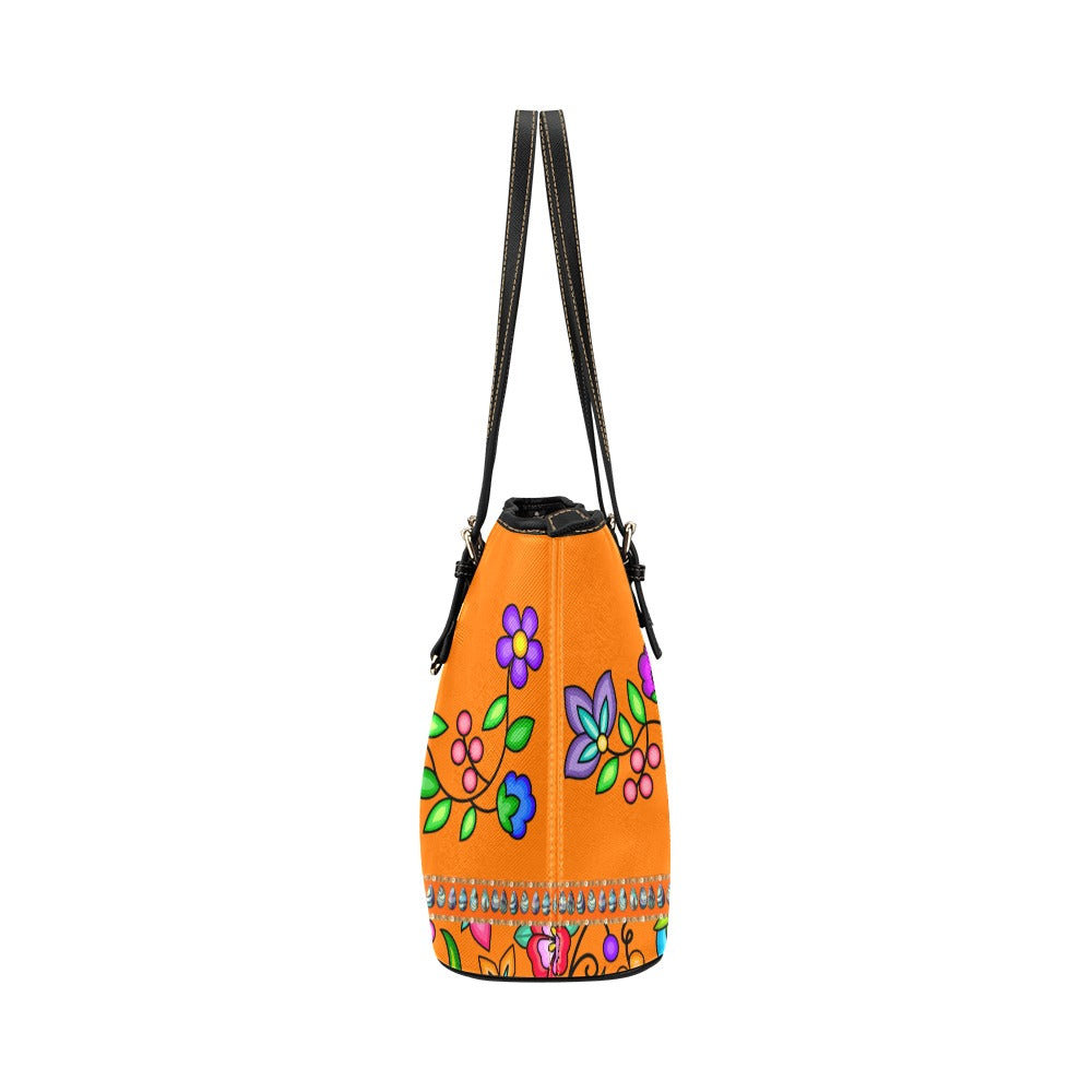 Grandmother Legacy Orange Leather Tote Bag/Large