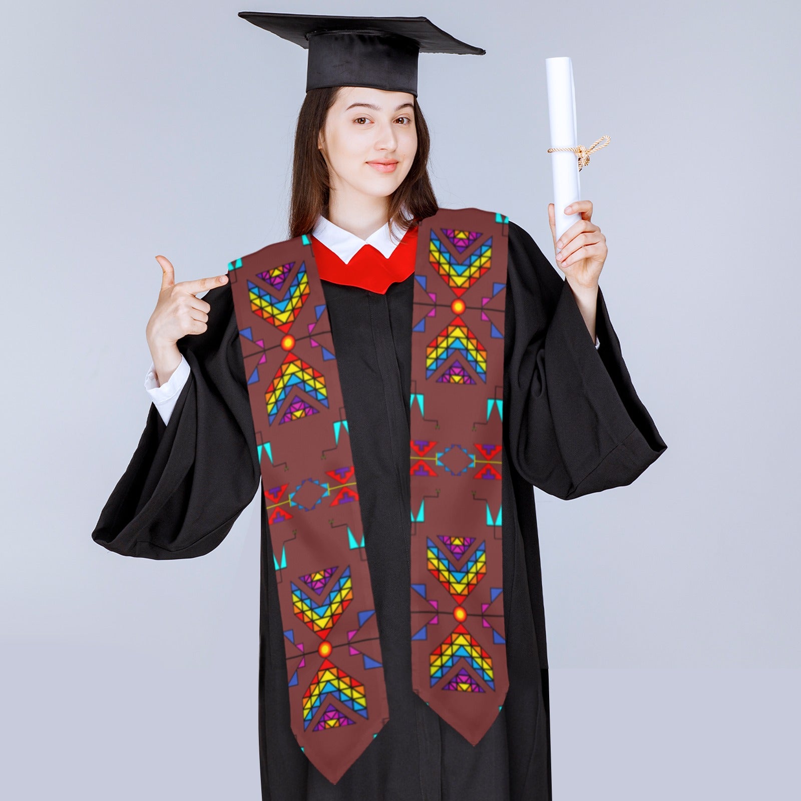Rainy Chief Rainbow Earth Clay Graduation Stole