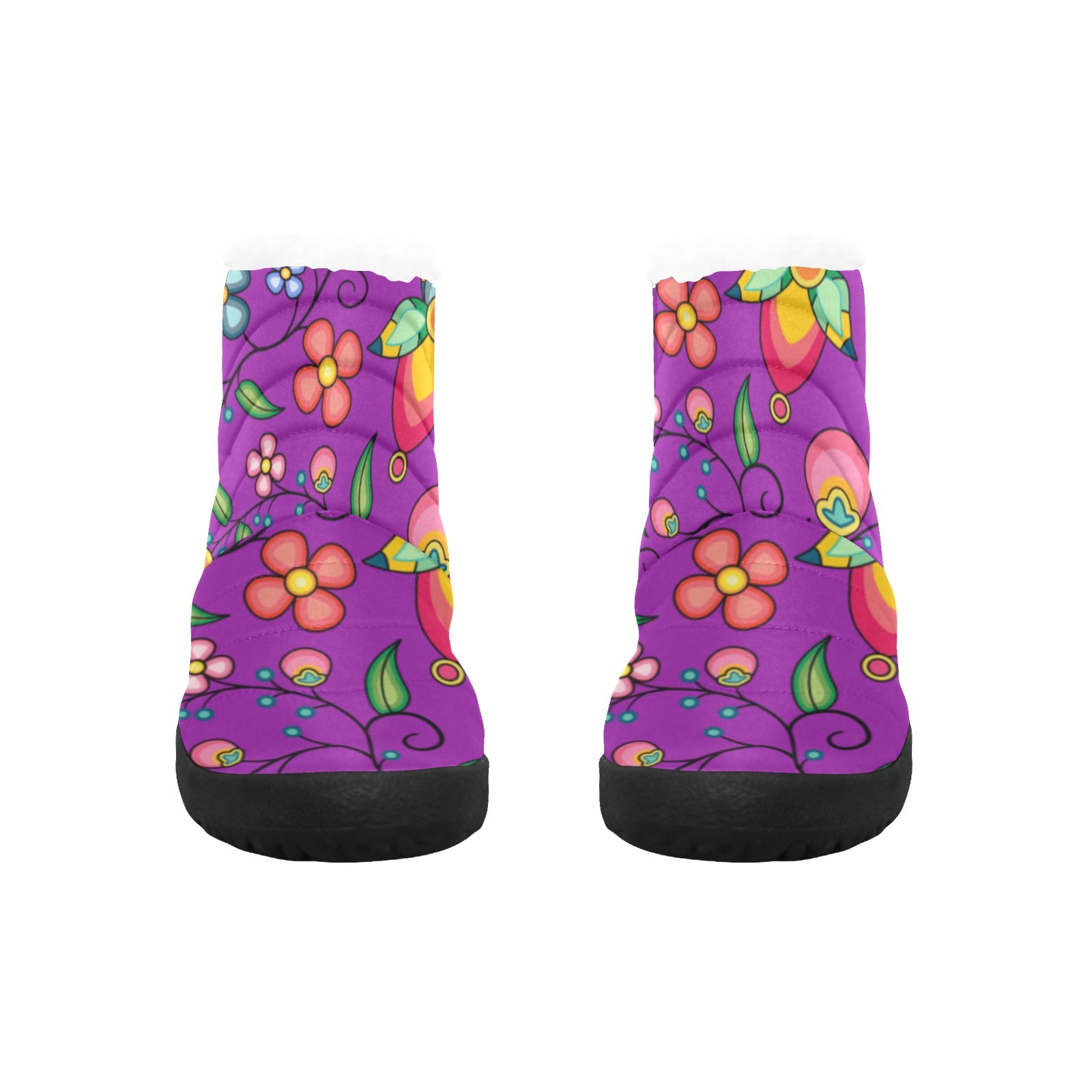 Floral Bounty Purple Men's Padded Winter Boot