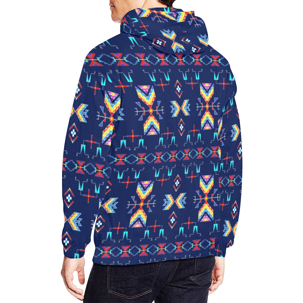Rainy Chief Rainbow Night Lake Hoodie for Men (USA Size)