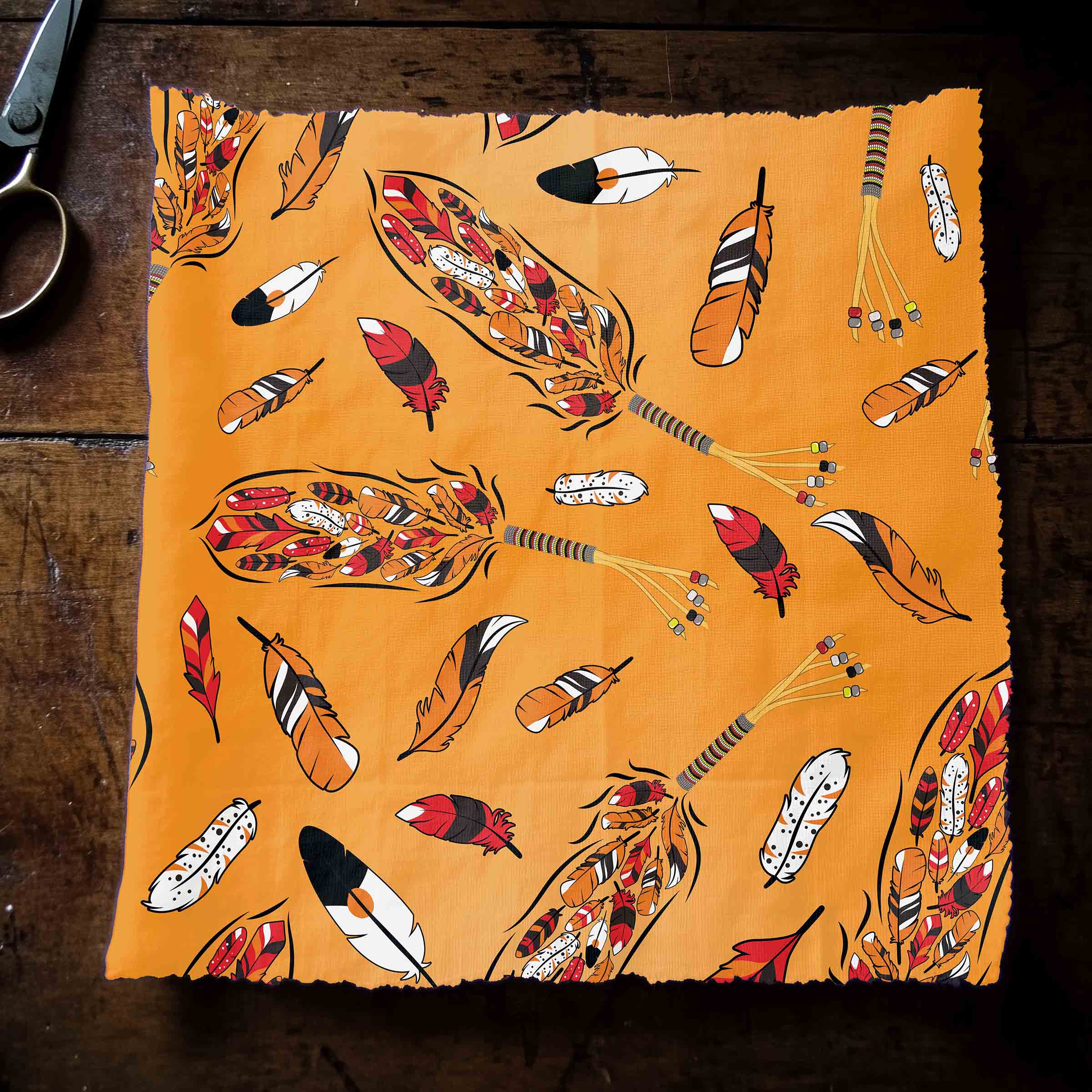 Feathers Orange 56 Inch Cotton Poplin Pre Order