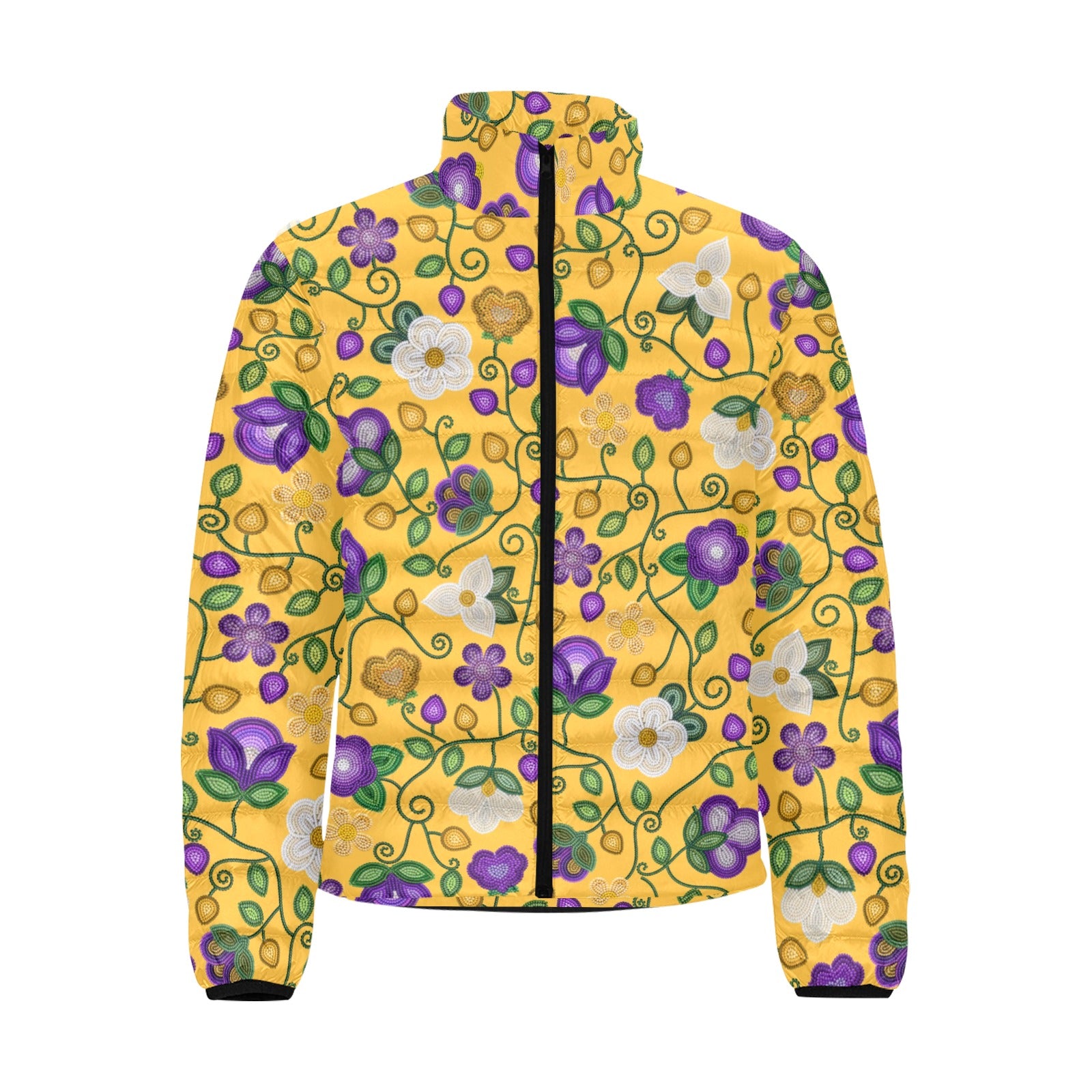 Midnight Moss Bloom Yellow Men's Padded Jacket