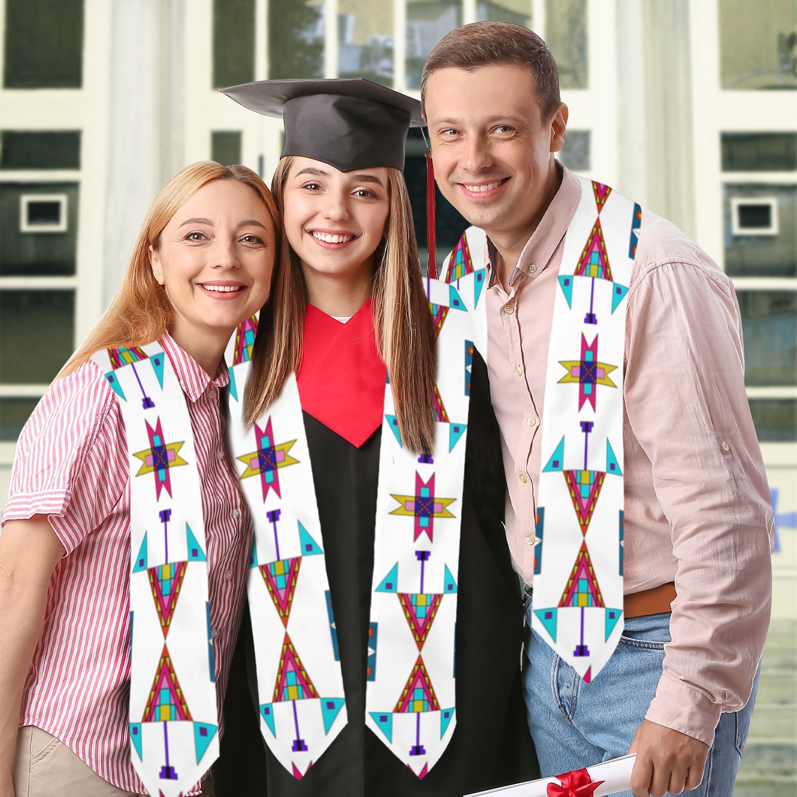 Enemy Territory White Graduation Stole