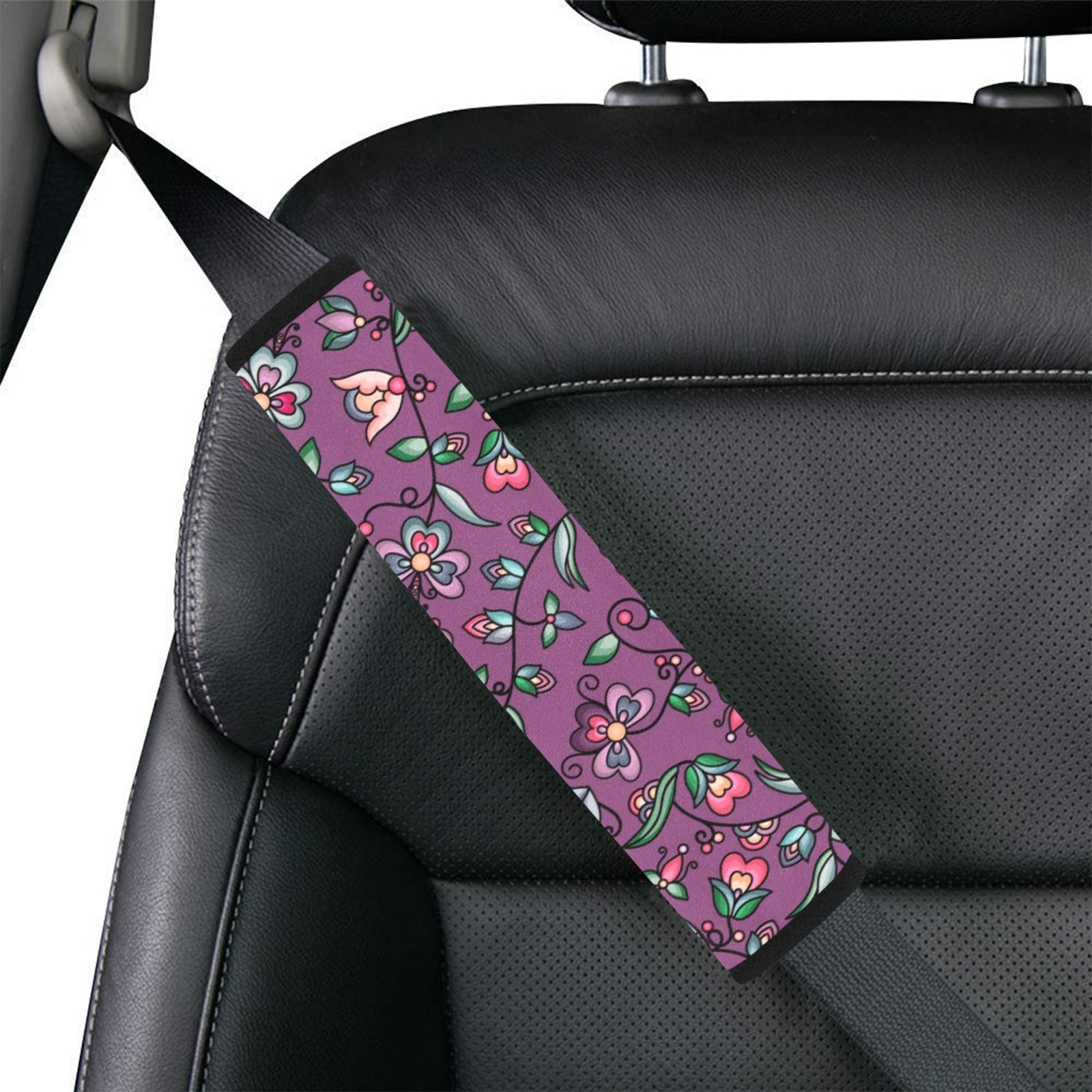 Amber Evening Garland Purple Car Seat Belt Cover 7''x12.6'' (Pack of 2)