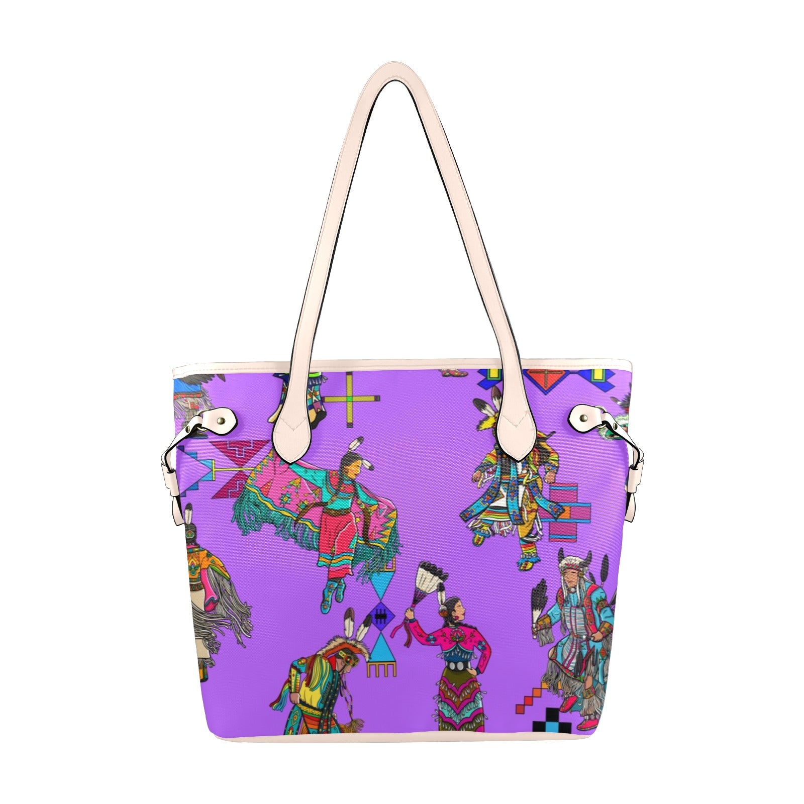 Grand Entry Dancers Purple Clover Canvas Tote Bag
