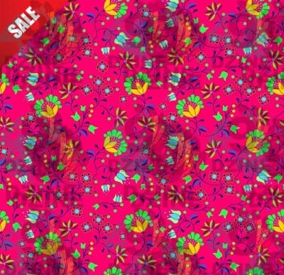 Fleur Indigine Rouge Satin Fabric By the Yard Pre Order