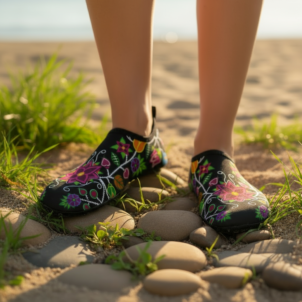 Floral Beadwork Sockamoccs