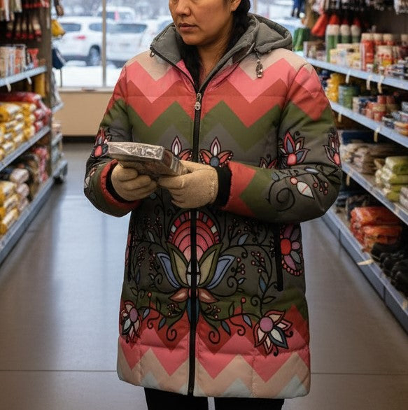 Glacial Gardenia Women's Hooded Puffer Coat