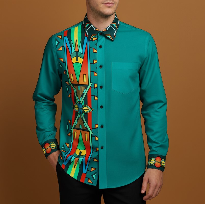 Rainbow Spirit Path Men's Casual Dress Shirt