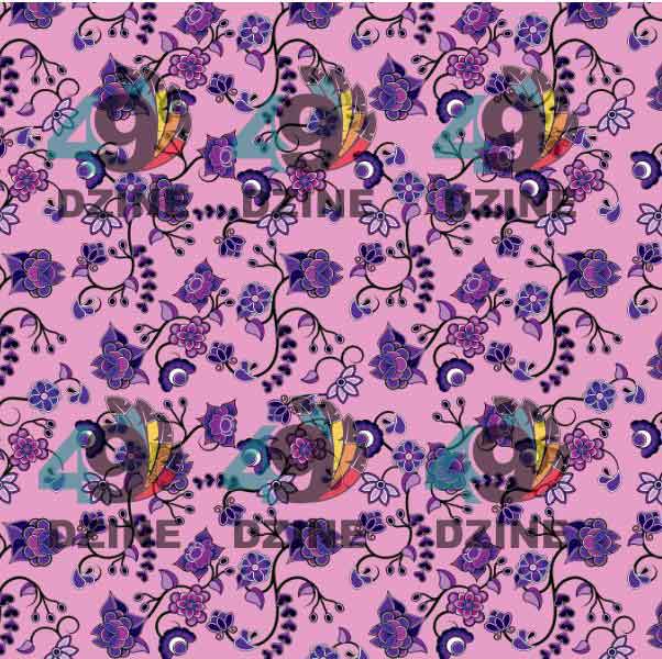 Purple Floral Amour 56 Inch Cotton Poplin Pre Order