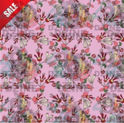 Strawberry Floral Satin Fabric By the Yard Pre Order