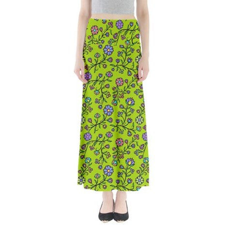 Cosmic Whisper Pastel Sweetgrass Full Length Maxi Skirt
