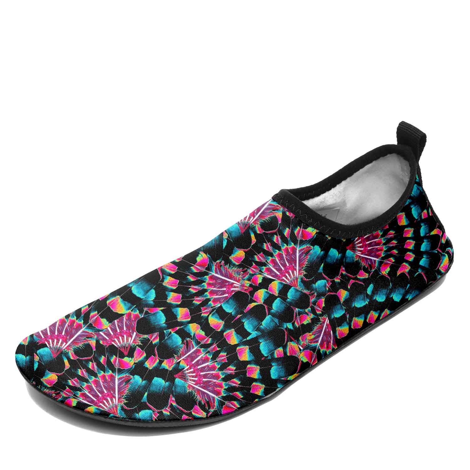 Hawk Feathers Heat Map Kid's Sockamoccs Slip On Shoes