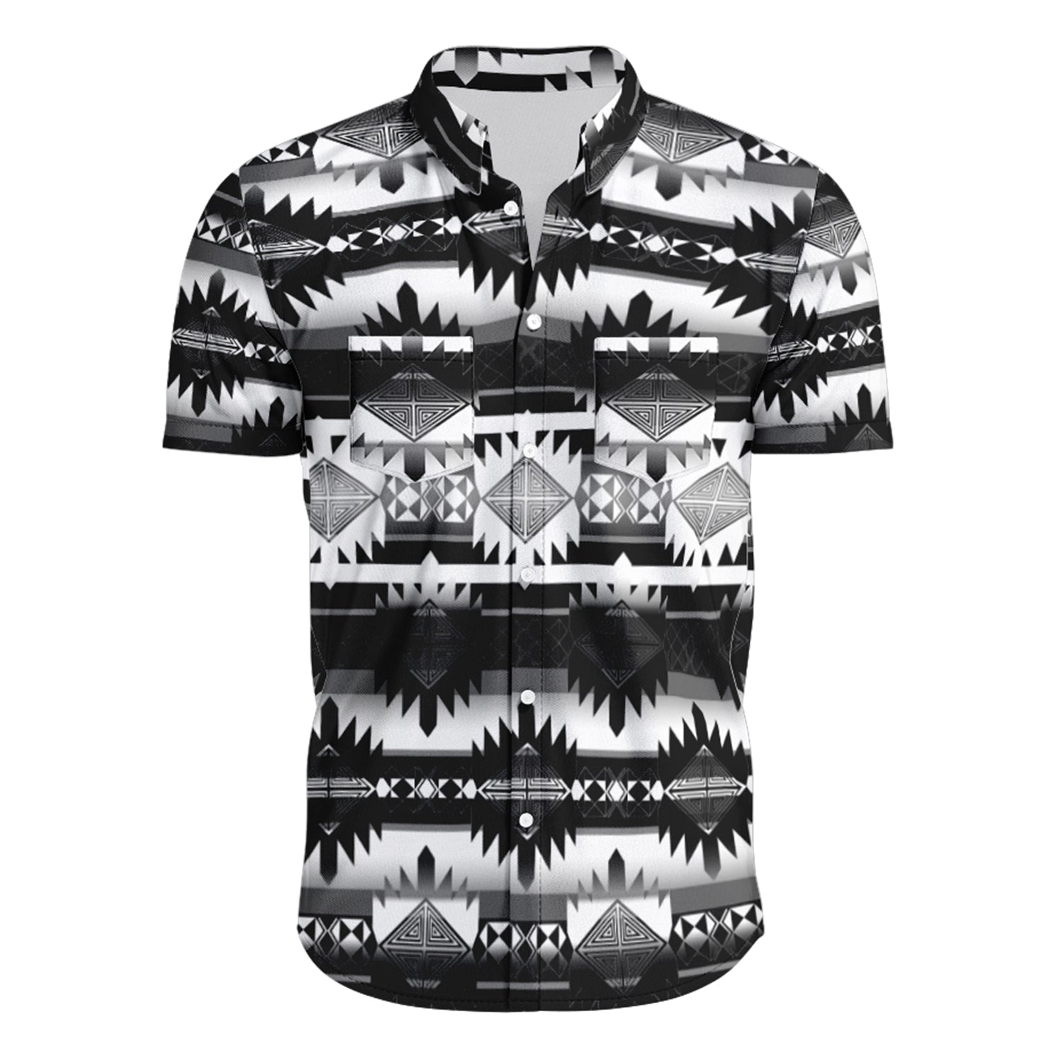 Okotoks Black Hawaiian-Style Button Up Shirt