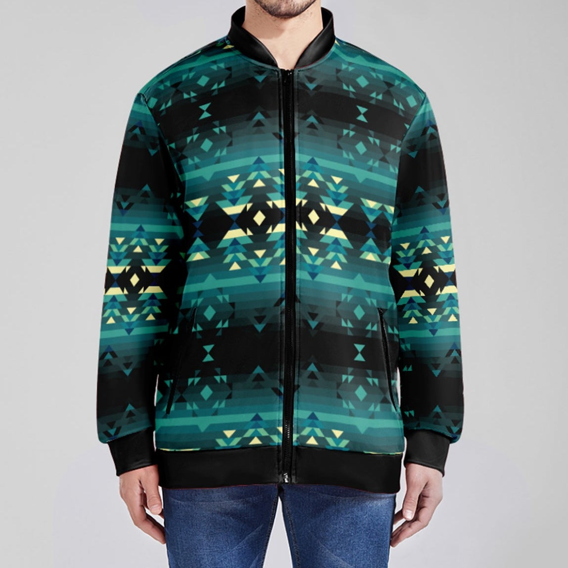 Inspire Green Youth Zippered Collared Lightweight Jacket