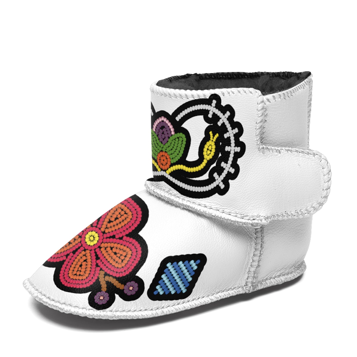 Floral Beadwork People Baby Boots