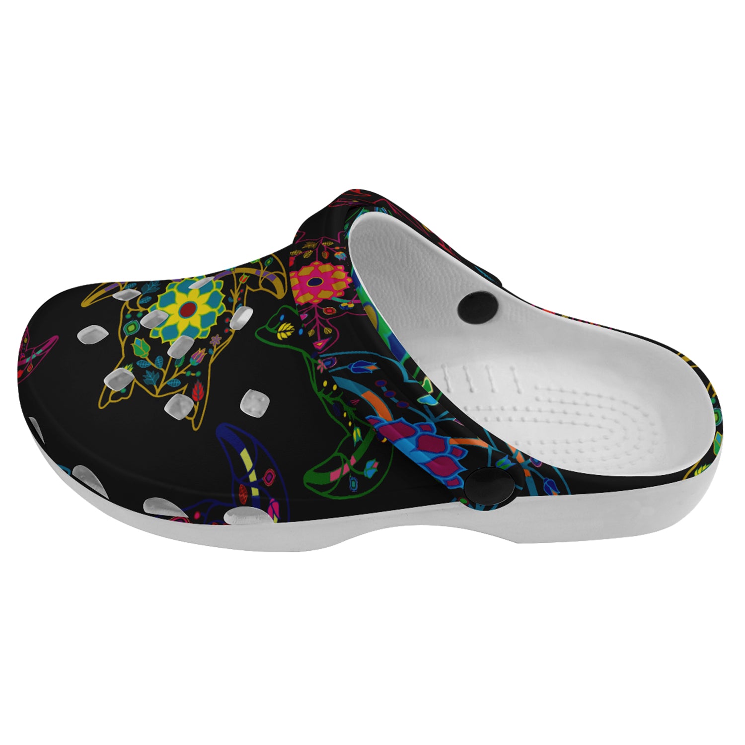 Neon Floral Turtle Muddies Unisex Clog Shoes