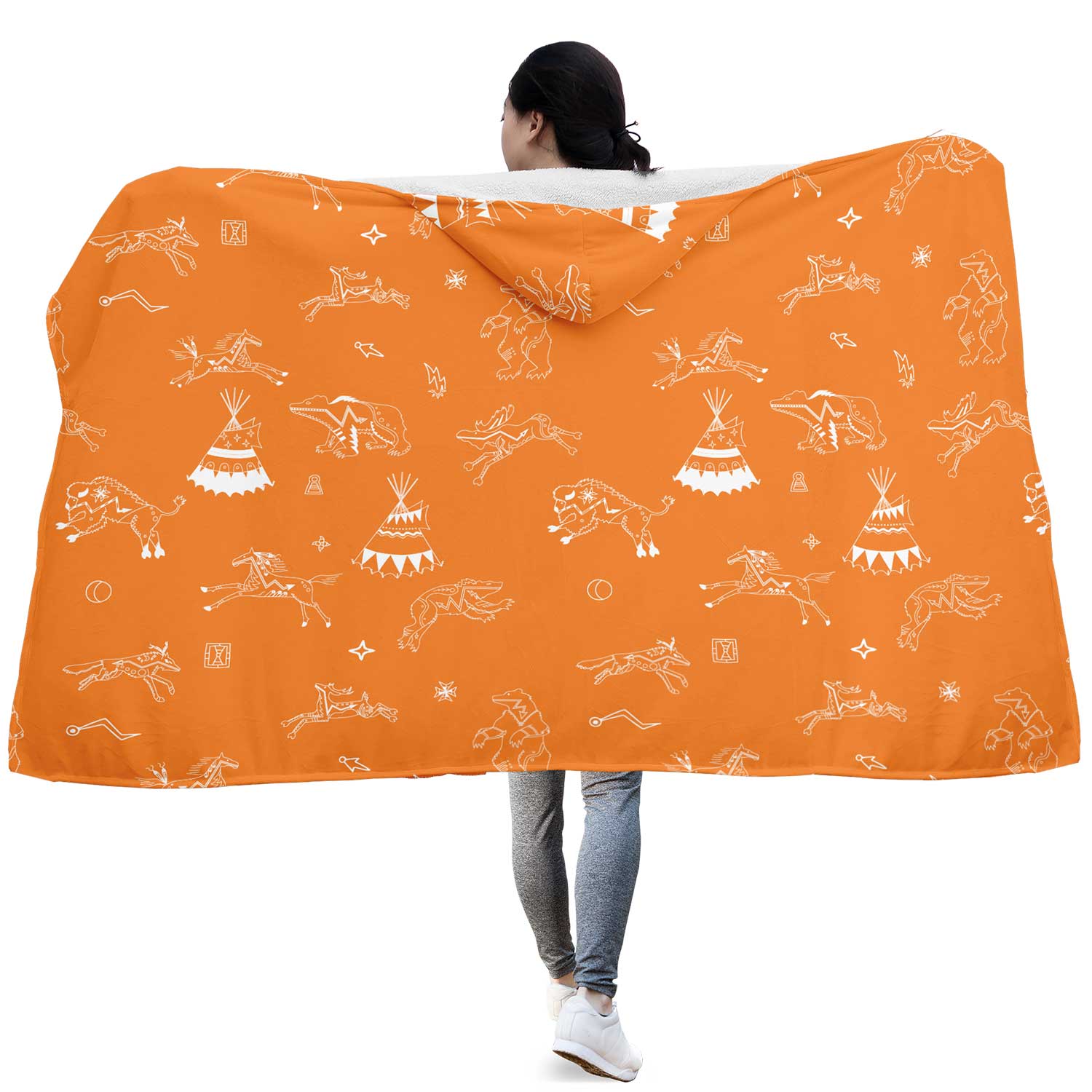 Ledger Dabbles Orange Hooded Blanket