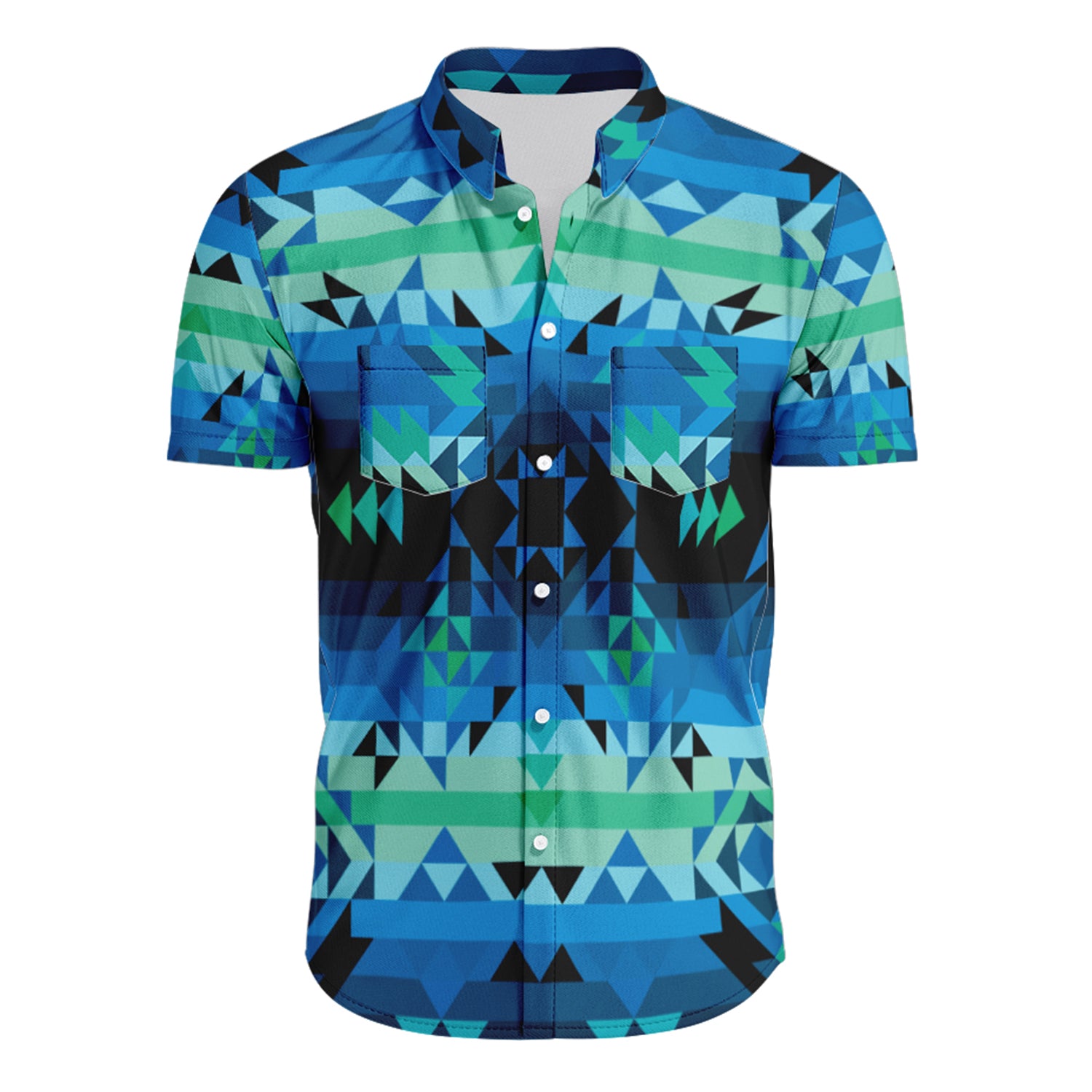 Green Star Hawaiian-Style Button Up Shirt